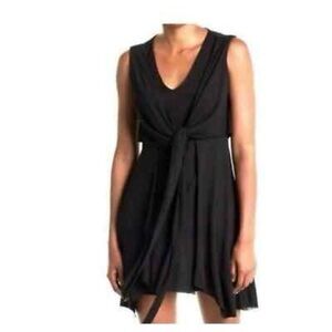 All Saints Jayda Jersey Black Midi Dress Size Medium
